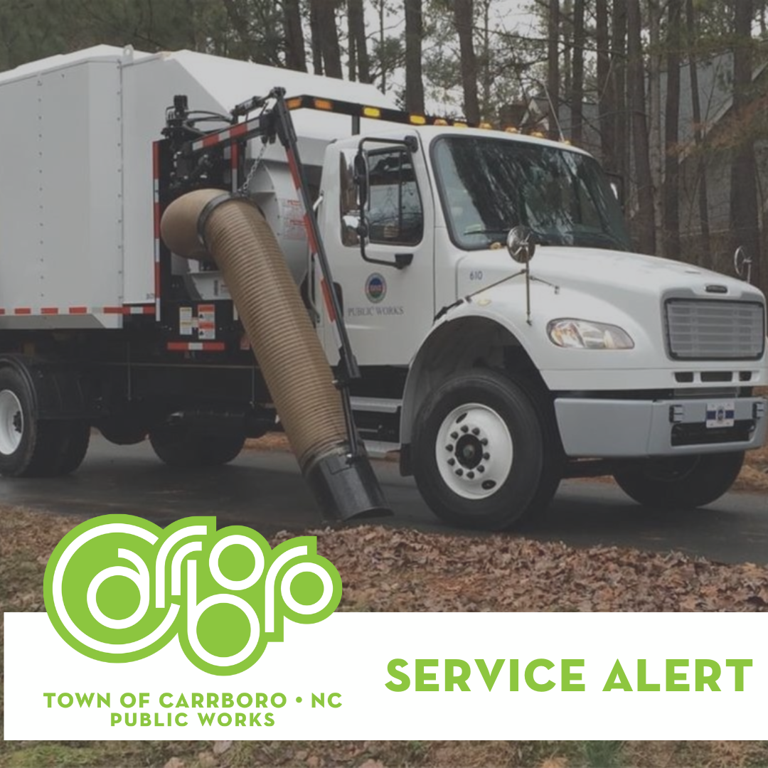 Leaf Collection Vehicle with Service Alert Message