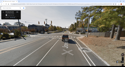 A street-level view of Jones Ferry Road after restriping